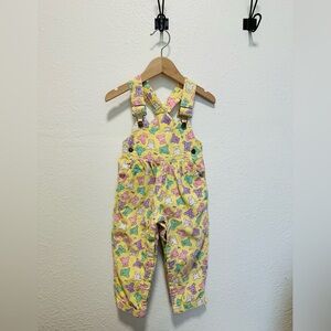 Vintage Hush Puppies yellow Overalls 24 Months With bears